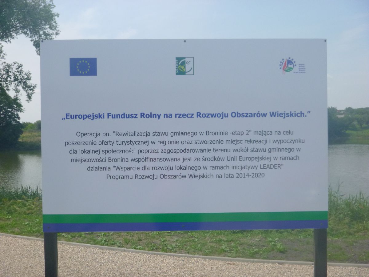 Odbiór Końcowy zadania pn „Rewitalizacja stawu gminnego w Broninie”