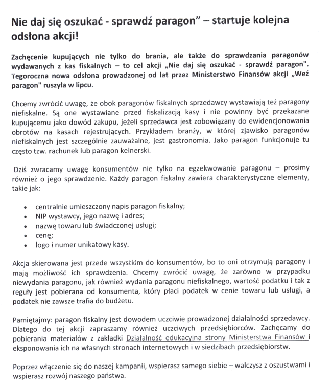 akcja wez paragon