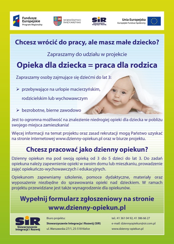 Opieka dla dziecka = praca dla rodzica