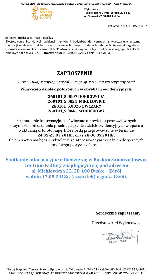 Zaproszenie Buski