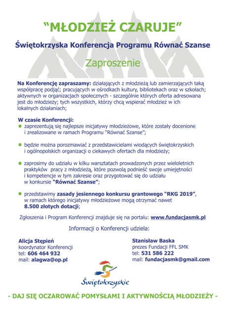ZAPRASZAMY PO MŁODZIEŻOWE INSPIRACJE DO KIELC