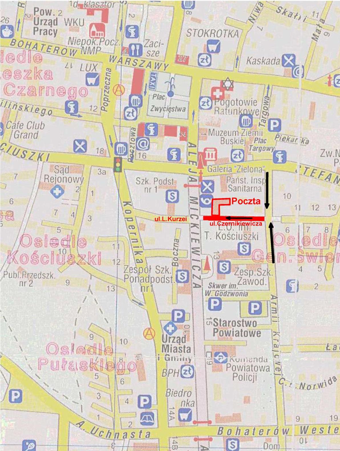 Mapka zmiany organizacji ruchu 