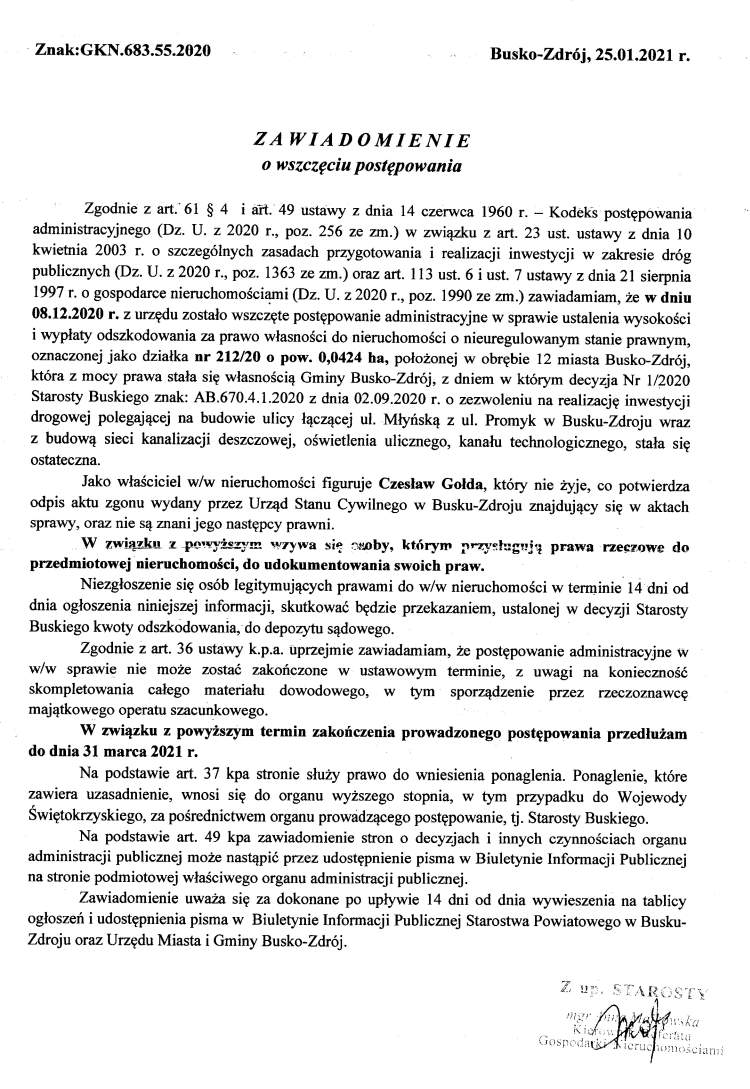zawiadomienie gkn 683 55 2020