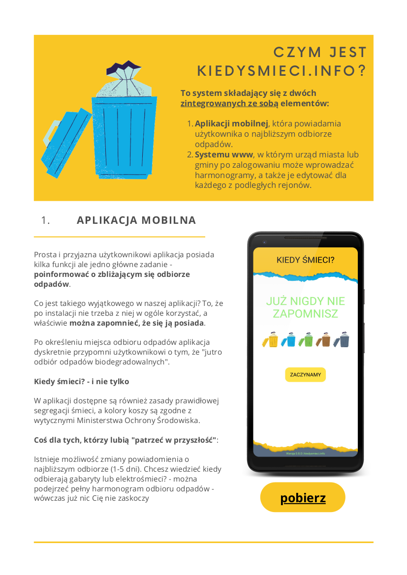 Darmowa aplikacja KIEDY SMIECI.INFO