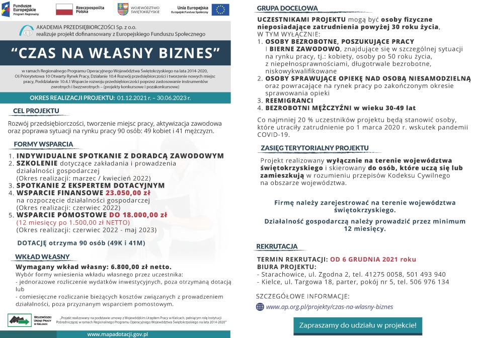CZAS NA  WŁASNY BIZNES