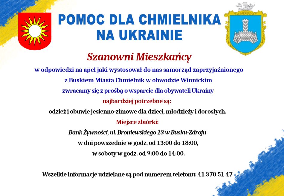 Pomoc dla Chmielnika na Ukrainie