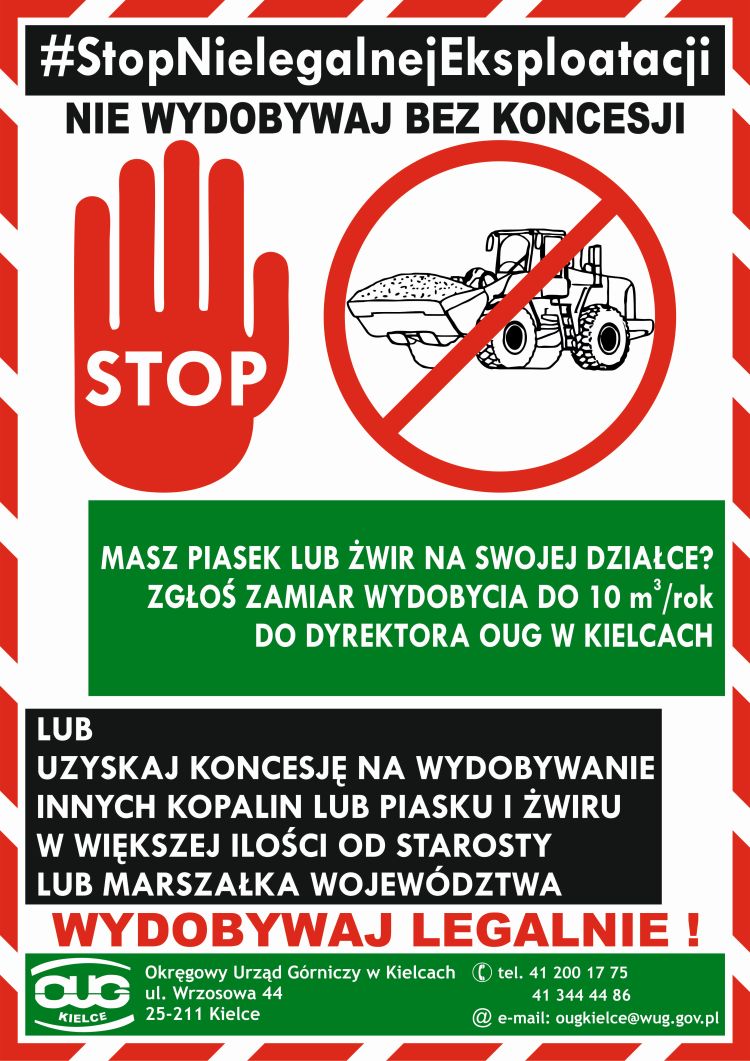 Pismo Dyrektora OUG Kielce w sprawie kampanii informacyjnej STOP NIELEGALNEJ EKSPLOATACJI