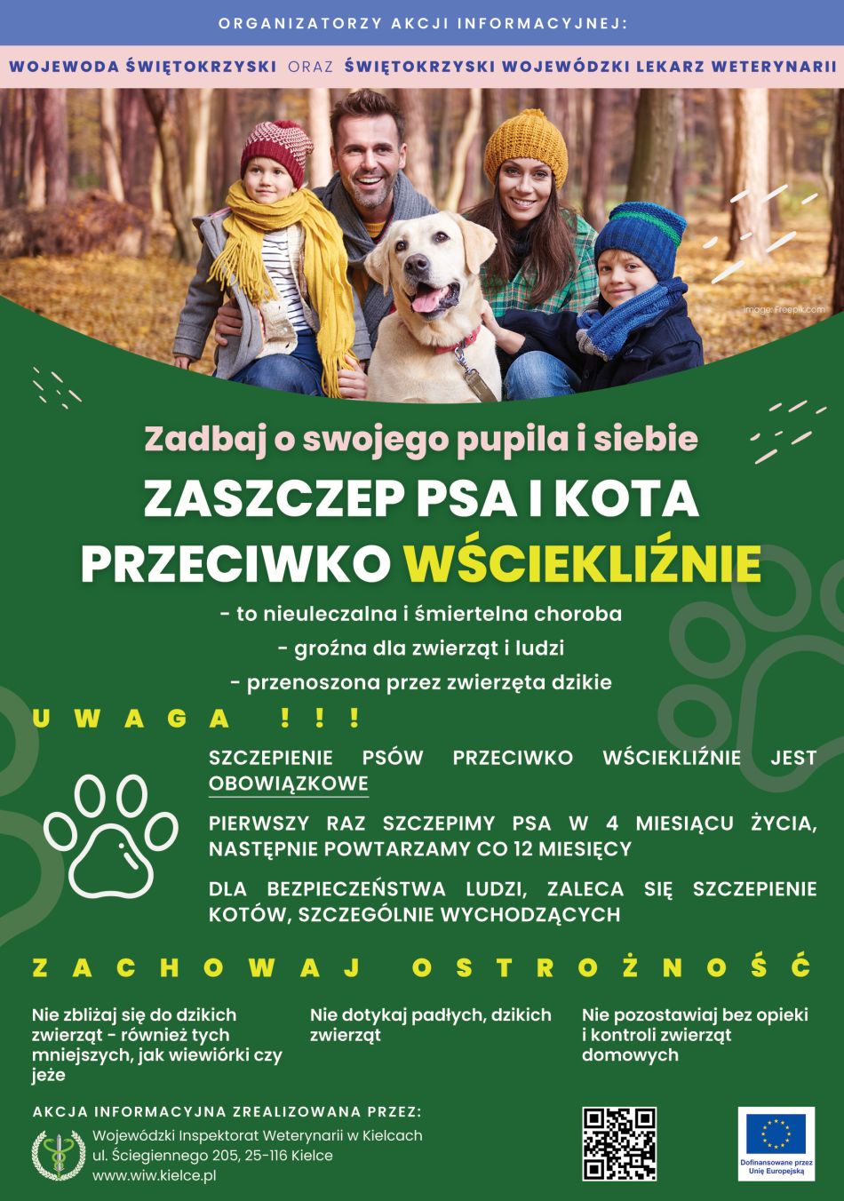 Plakat szczepienie przeciwko wściekliźnie