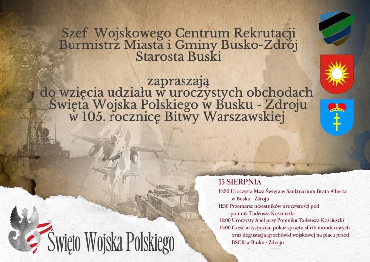 Zaproszenie na obchody swieta wojska polskiego