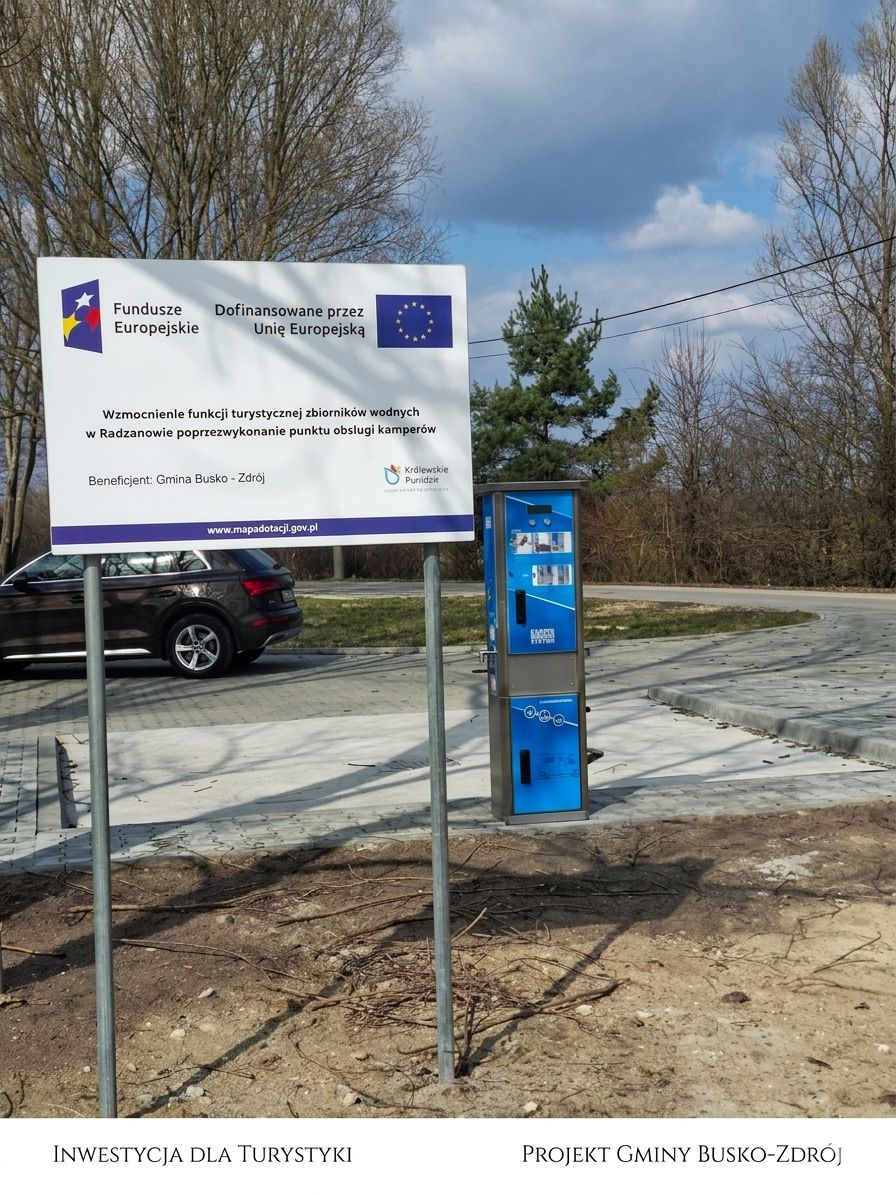 Zakończenie realizacji zadania „Wzmocnienie funkcji turystycznej zbiorników wodnych w Radzanowie poprzez wykonanie punktu obsługi kamperów”