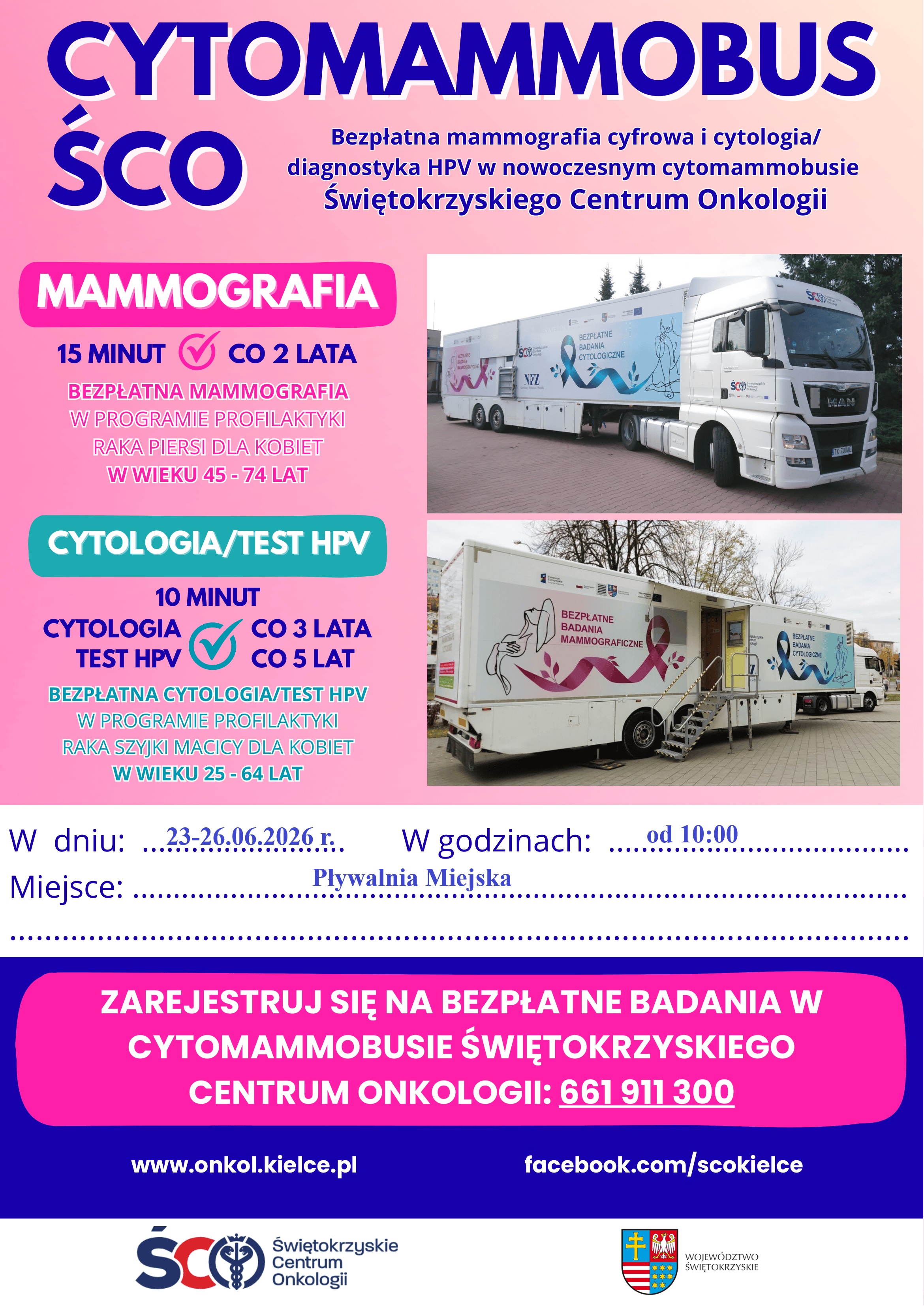 Bezpłatna mammografia i cytologia w Busku-Zdroju w dniach 23-26 czerwca