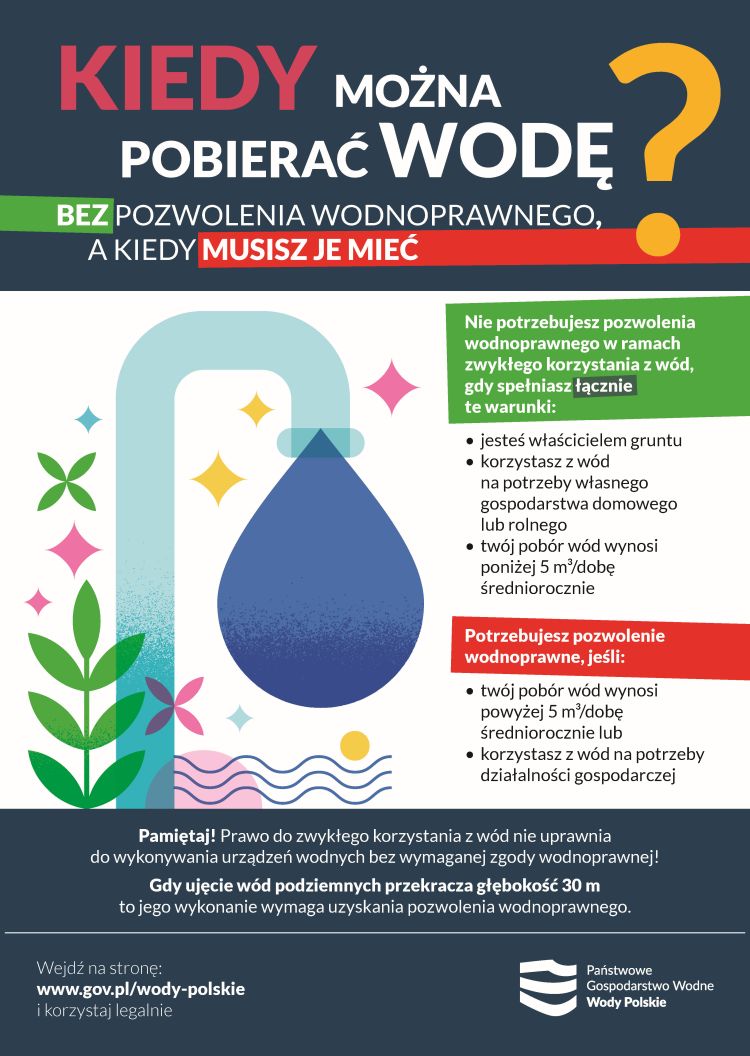 Komunikat Wód Polskich dotyczący zasad legalnego poboru wód