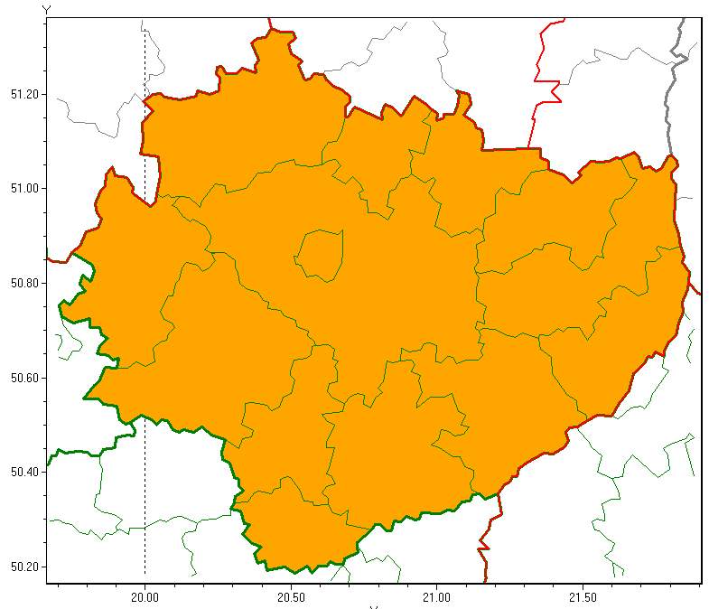 Mapa burze z gradem, upał