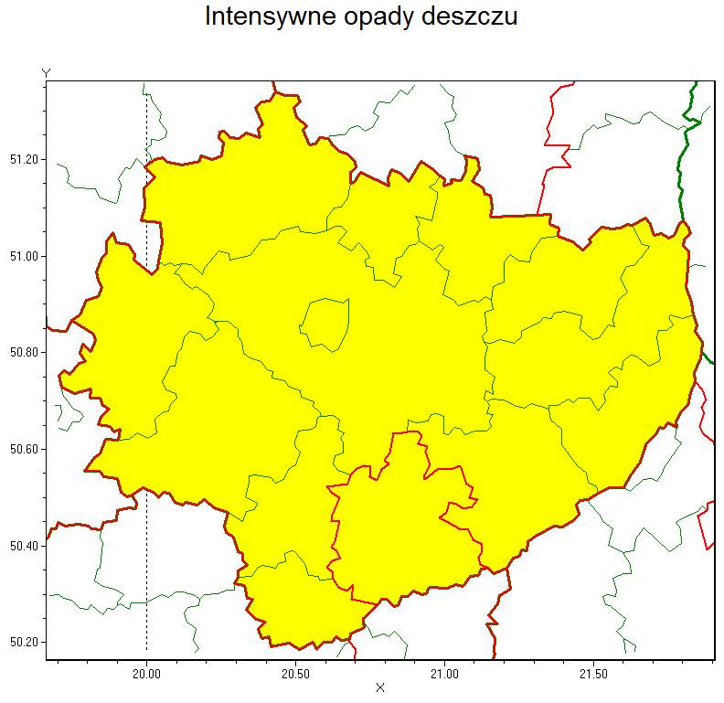 Ostrzeżenia IMGW: Intensywne opady deszczu
