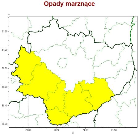 mapa opady marznace