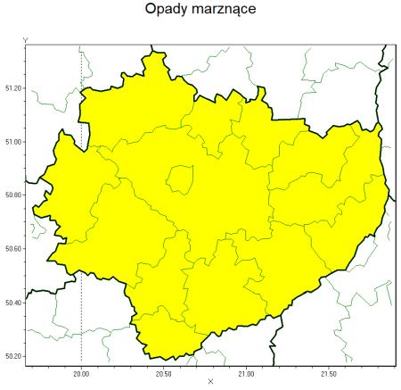 Ostrzeżenia IMGW: Opady marznące