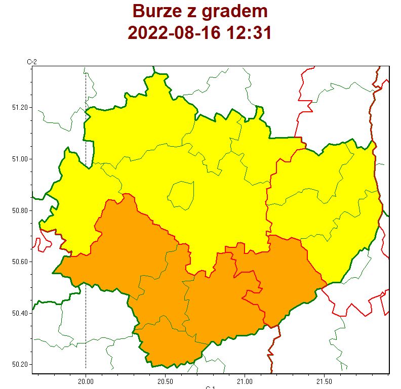 Ostrzeżenia IMGW: Burze z gradem
