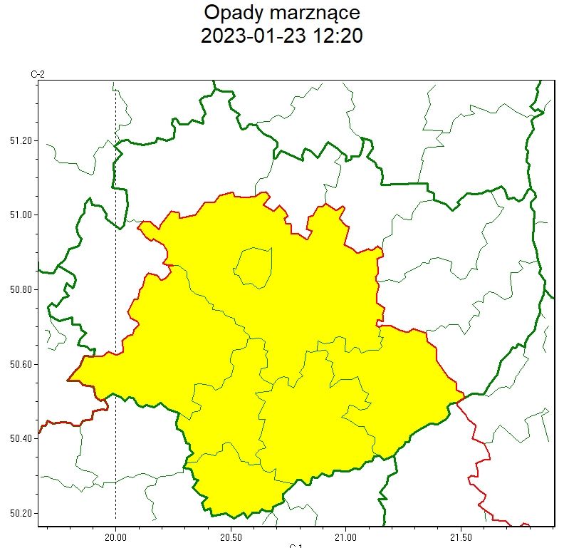 Ostrzeżenia IMGW: Opady marznące