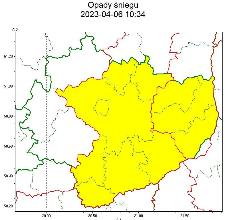 mapa snieg