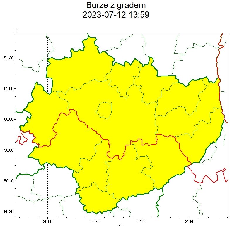 Ostrzeżenia IMGW: Burze z gradem