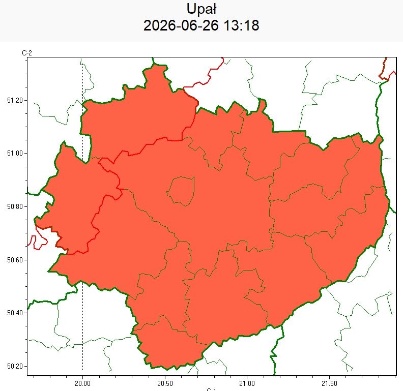 Ostrzeżenia IMGW: Upał - stopień zagrożenia 3
