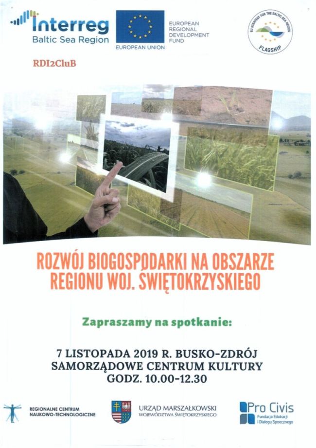 Zapraszamy na spotkanie: Rozwój biogospodarki na obszarze regionu woj. Świętokrzyskiego