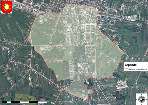 Poglądowa mapa obszaru rewitalizacji na terenie Gminy Busko-Zdrój