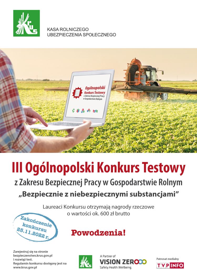 III Ogólnopolski Konkurs Testowy z Zakresu Bezpiecznej Pracy w Gospodarstwie Rolnym