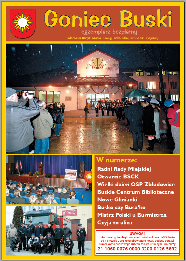 Goniec Buski Informator Urzędu Miasta i Gminy Busko-Zdrój Nr 1/2008 (styczeń)