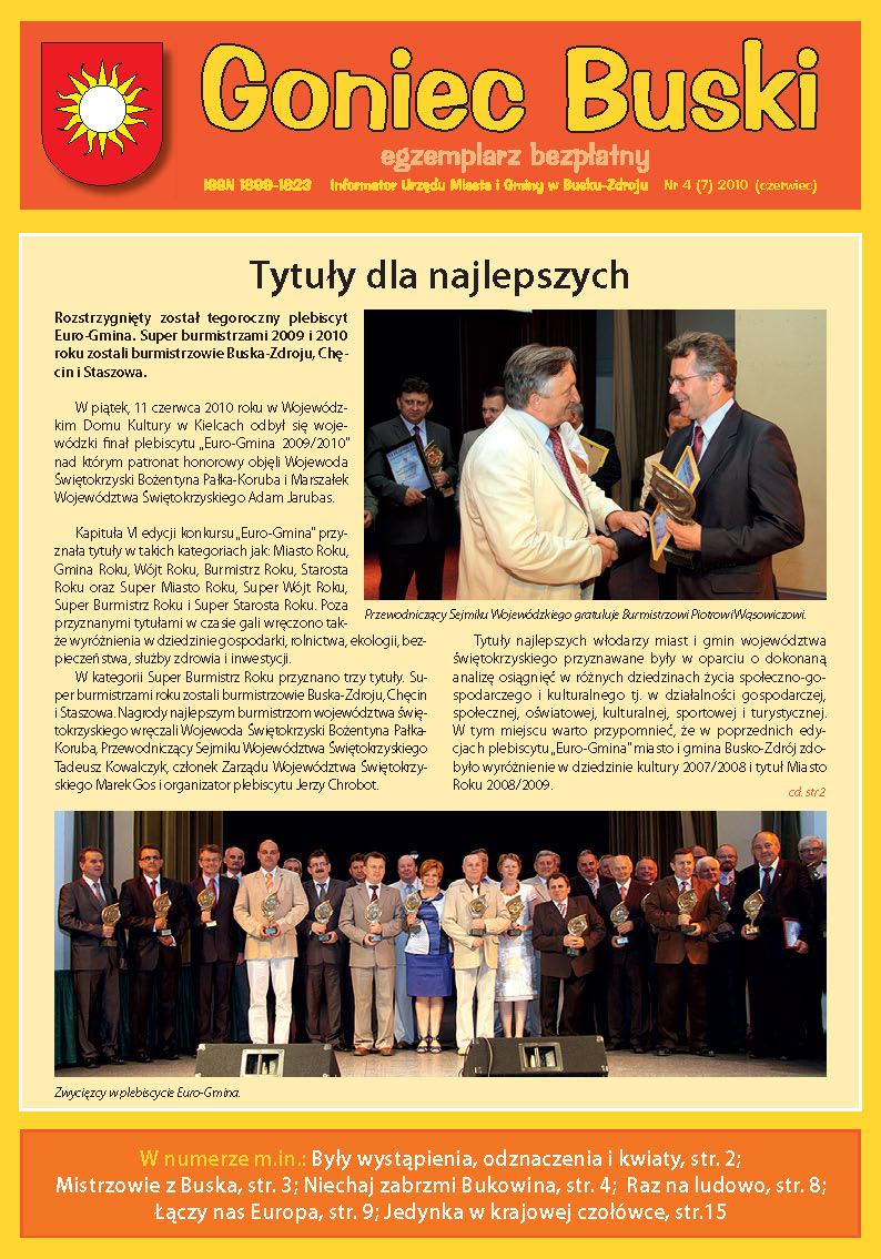 Goniec Buski Informator Urzędu Miasta i Gminy Busko-Zdrój Nr 4/2010 (czerwiec)